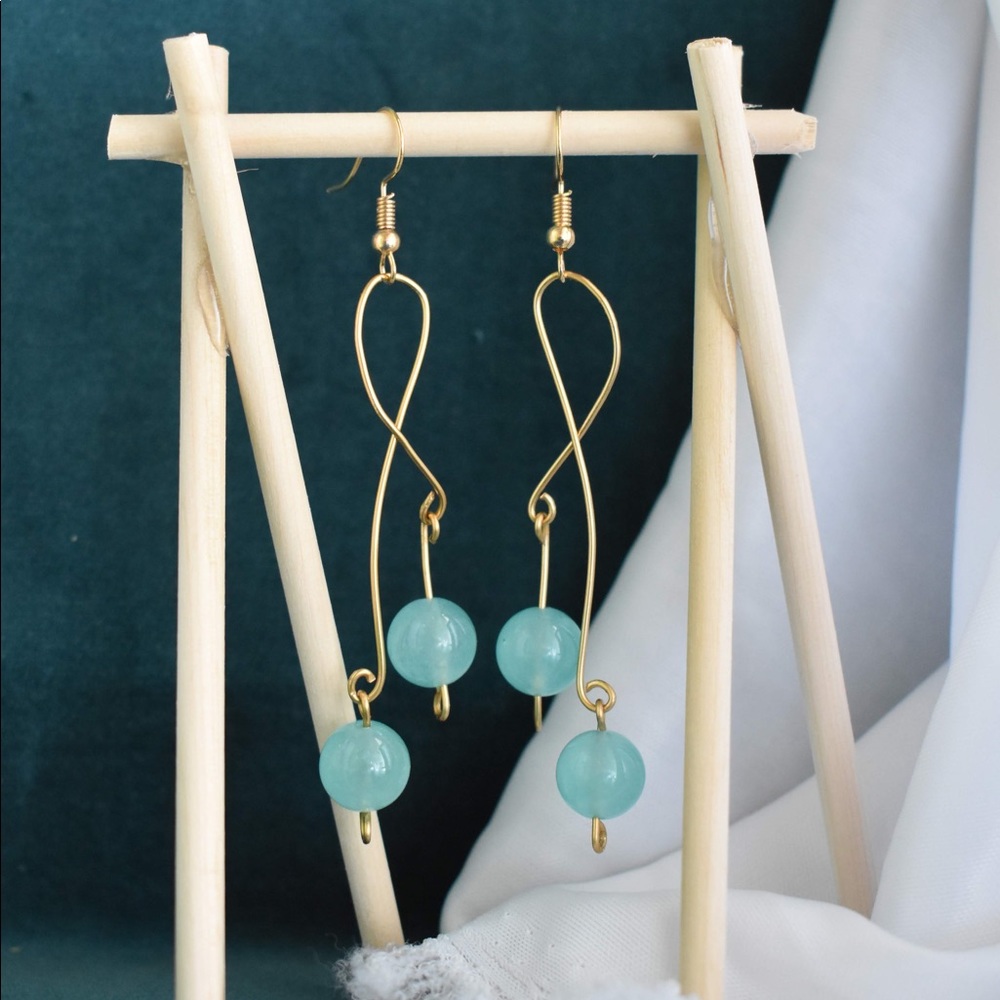 Handcrafted blue agate earrings